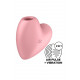 Satisfyer Cutie Heart Light Red: вид збоку, демонструє ергономічну форму та кнопку управління