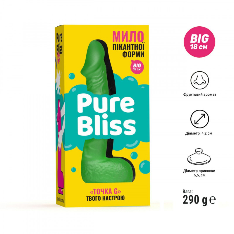 Крафтове мило-член Pure Bliss BIG Green в контексті використання, демонстрація
