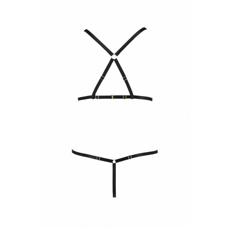 Комплект білизни Passion Exclusive ARMANDA SET XXL/XXXL, чорний: загальний вигляд на моделі, розміри XXL/XXXL