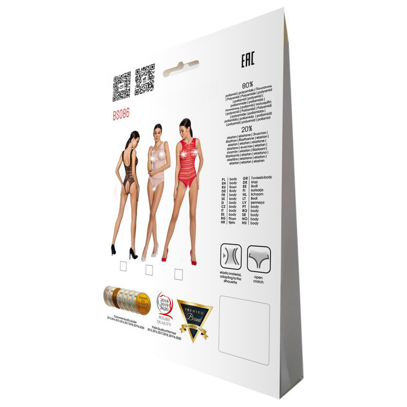 Упаковка бодістокінгу Passion BS086 red, оригінальний дизайн