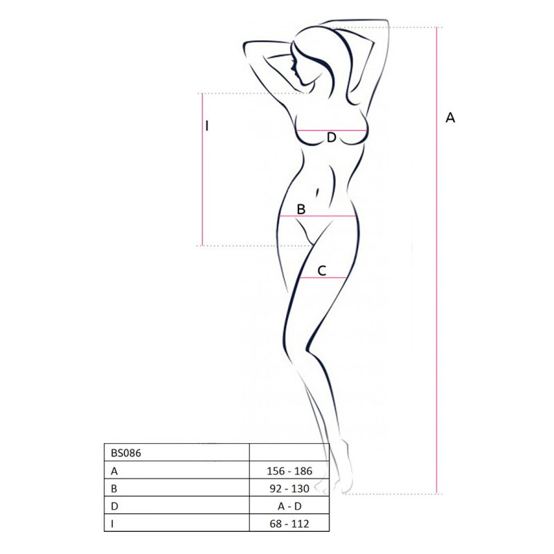 Бодістокінг Passion BS086 white, загальний вигляд, демонструє посадку на фігурі