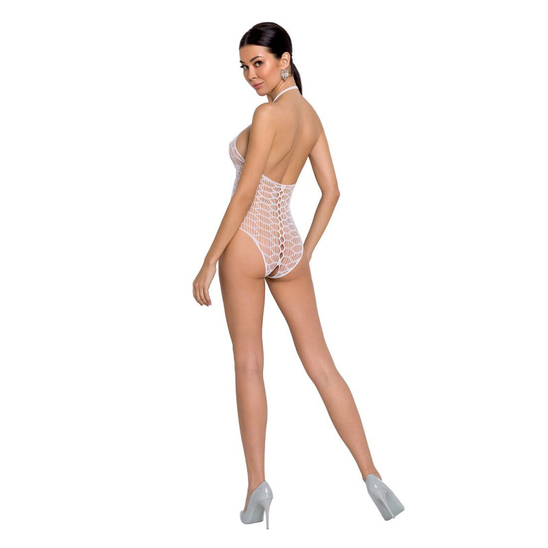 Бодістокінг Passion BS087 білий з відкритим доступом - демонстрація функціоналу