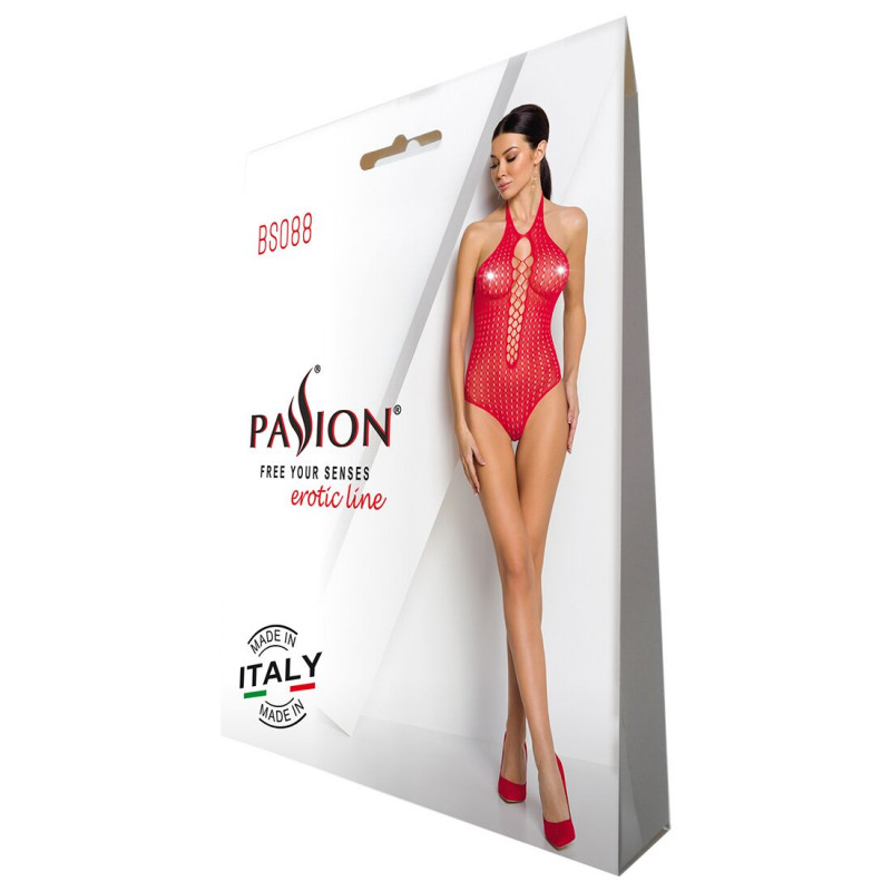 Упаковка червоного бодістокінгу Passion BS088