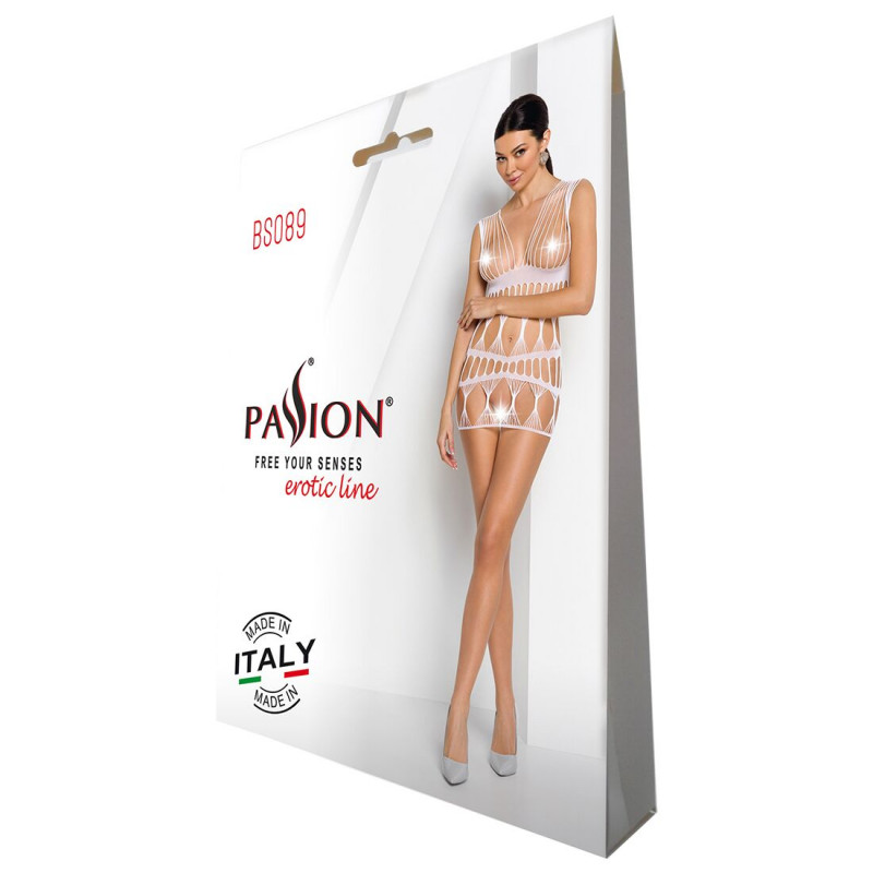 Упаковка бодістокінг-сукні Passion BS089 white: елегантне пакування