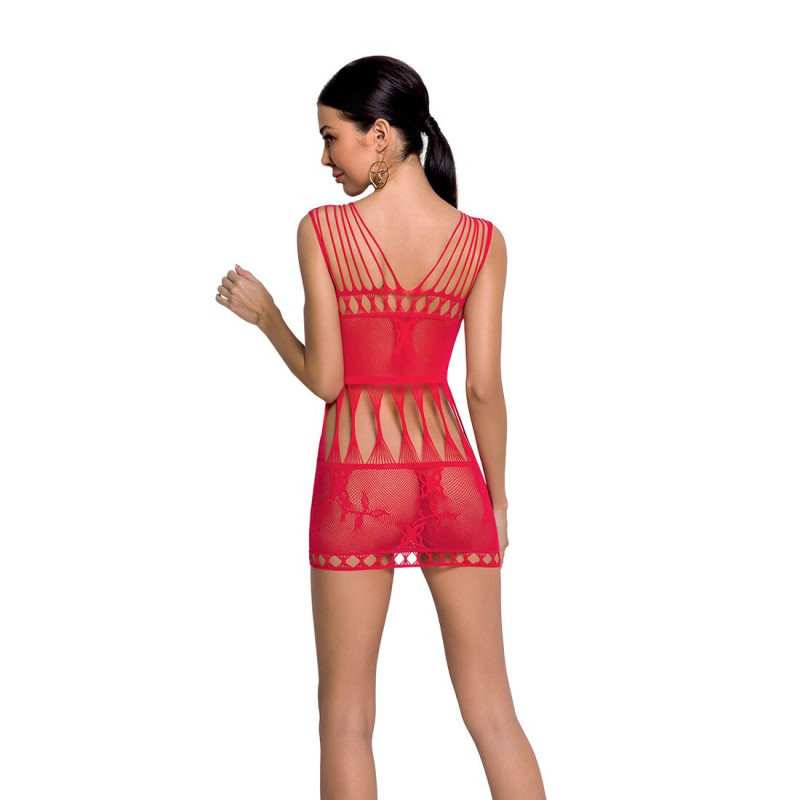 Бодистокинг мини-платье Passion BS090 red вид сбоку, акцент на облегающем крое