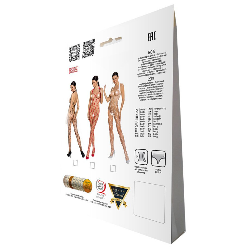 Бодістокінг Passion BS091 white, загальний вигляд, білий