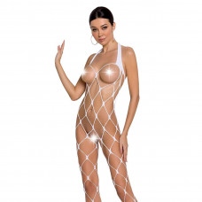 Бодістокінг Passion BS091 white, сітка, доступ — Keks-Hub