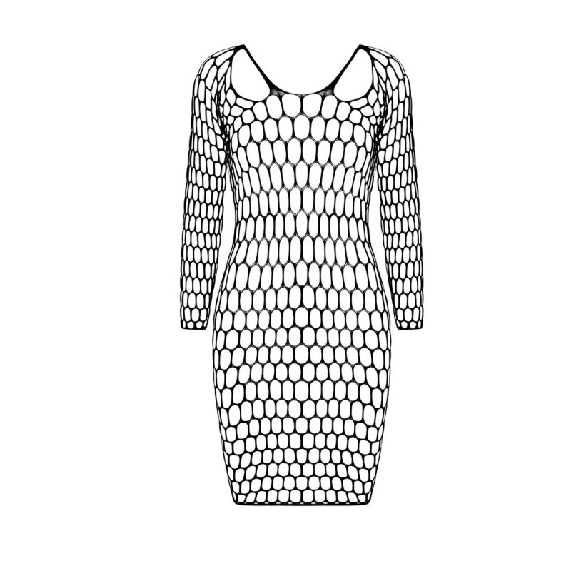 Бодістокінг-сукня Passion BS093 black: текстура тканини, що виглядає розкішно