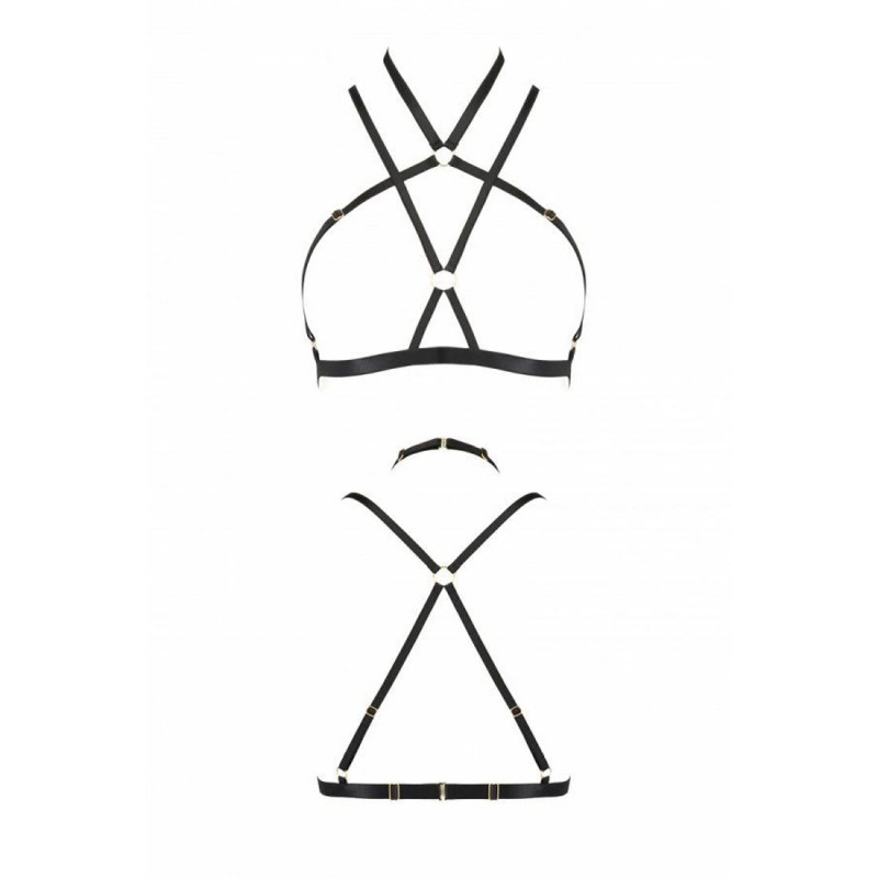 Упаковка портупеї-стрепи Passion Exclusive KELIS BRA XXL/XXXL чорна з трусиками