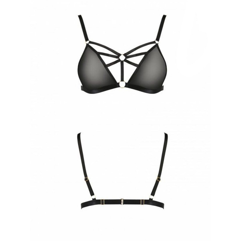 Упаковка бюстгальтера-стрепи Passion Exclusive Meggy Bra XXL/XXXL, чорний