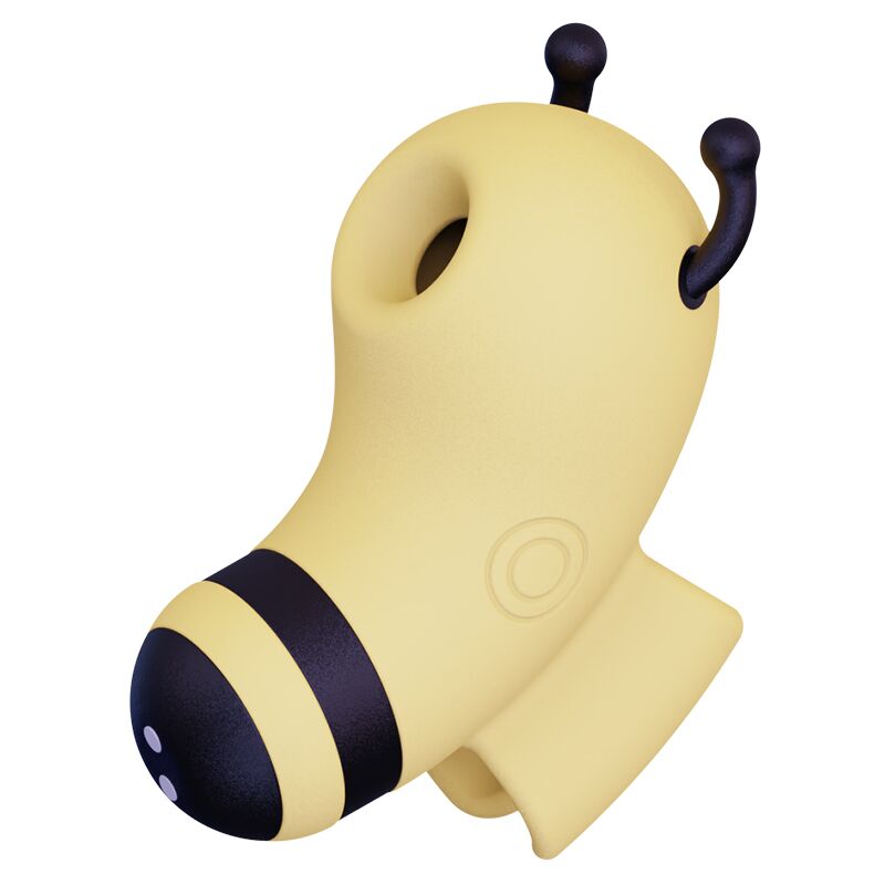 Детальний вигляд вакуумного стимулятора CuteVibe Beebe Yellow - текстура матеріалу, що забезпечує надійний захват