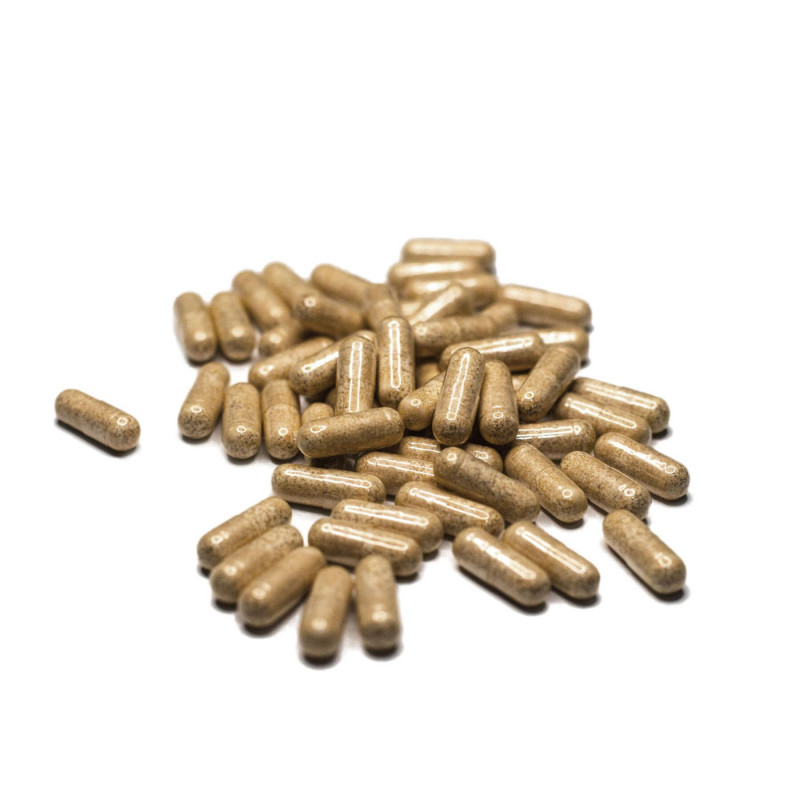 Детальний вигляд пляшечки харчової добавки Orgasm Glow, фокус на етикетці бренду Bijoux Indiscrets