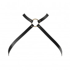 Портупея з екошкіри Bijoux Indiscrets MAZE - Cross Chest Harness Black — Keks-Hub