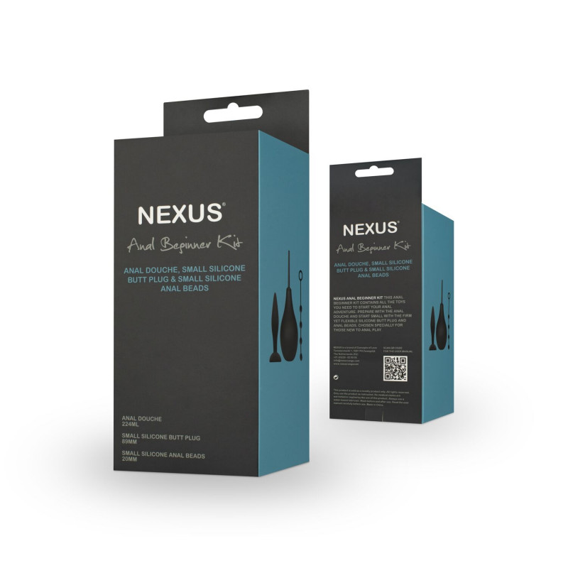Упаковка набору для анальної стимуляції Nexus ANAL BEGINNER KIT: стильний вигляд збоку