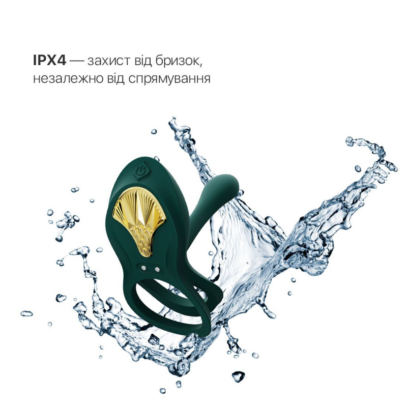 Ввідна частина смарт-ерекційного кільця Zalo BAYEK Turquoise Green: особливості конструкції для додаткової стимуляції