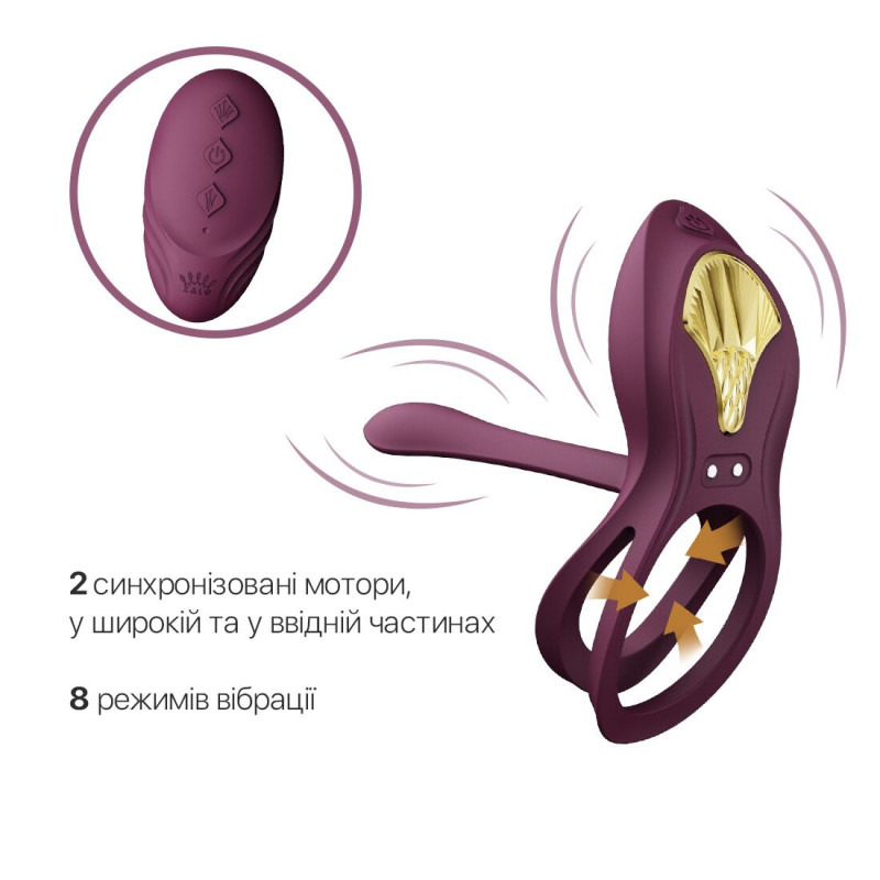 Пульт дистанційного керування для смарт-ерекційного кільця Zalo BAYEK Velvet Purple