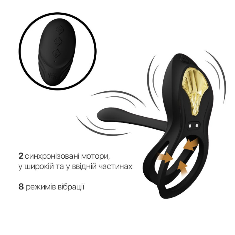 Пульт дистанційного керування для смарт-ерекційного кільця Zalo BAYEK Obsidian Black, дизайн