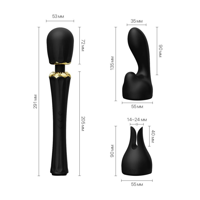 Zalo Kyro Wand Obsidian Black – детальний вигляд передньої панелі управління