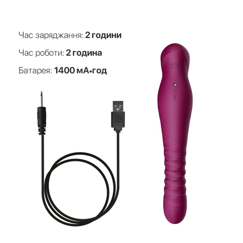 Смартвібратор Zalo King Velvet Purple, деталі кінчика