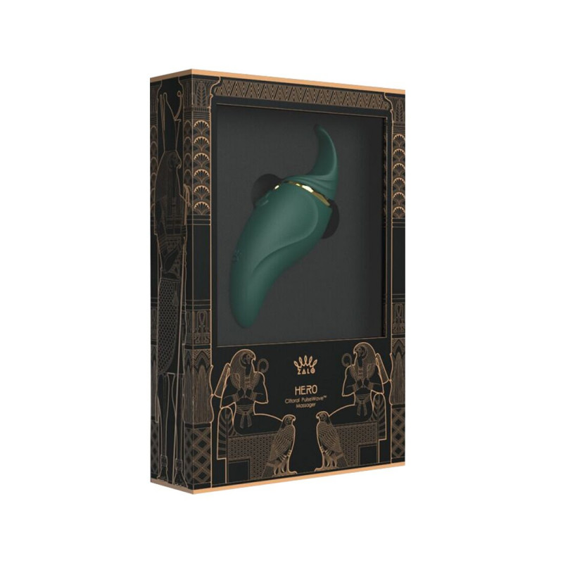 Вібратор Zalo Hero Jewel Green 2в1: Вібратор в руках, показ розміру