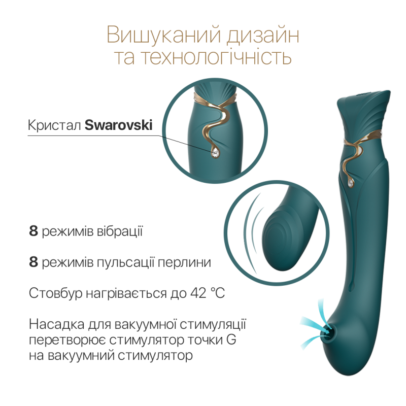 Zalo Queen Set Jewel Green 3в1: текстура високоякісного силікону, безпечного для тіла