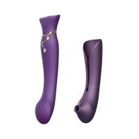 Смартвібратор Zalo Queen Set 3в1 Twilight Purple з пульсівною перлиною, вакуумом та кристалом Swarovski