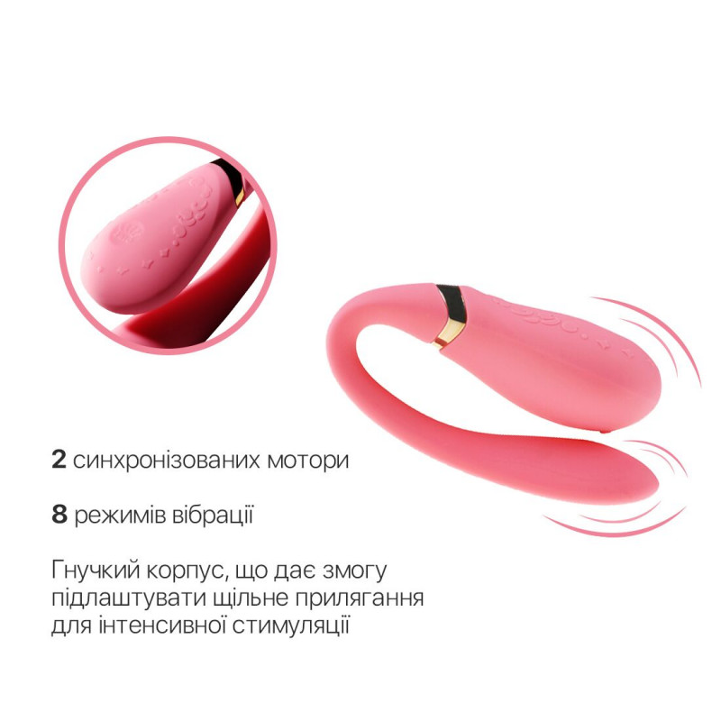 Смартвібратор Zalo Fanfan Rouge Pink для пар - демонстрація кнопок керування