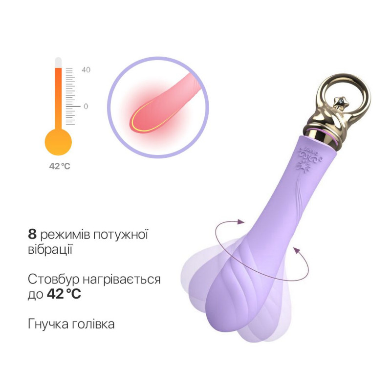 Вібратор Zalo Sweet Magic Courage Fantasy Violet, елементи управління, кнопки