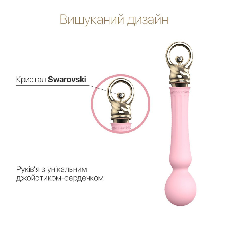 Детальний вигляд поверхні вібромасажера Zalo Sweet Magic Confidence Wand Fairy Pink, що демонструє текстуру матеріалу