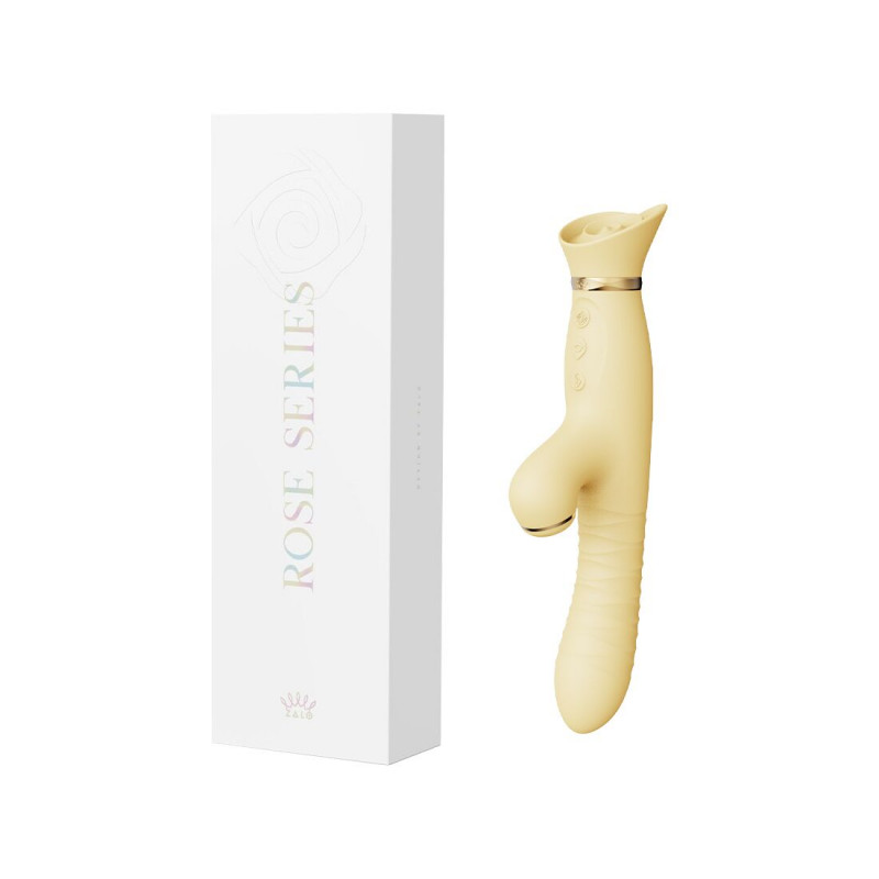 Вібратор Zalo ROSE Thruster Lemon Yellow у контексті використання, демонстрація кольору