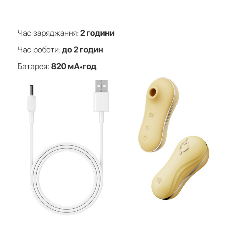 Деталь вакуумного стимулятора Zalo UNICORN Yellow, що демонструє його текстуру та механізм