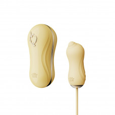 Набір 2в1 Віброяйце та Вакуумний Стимулятор Zalo UNICORN Yellow — Keks-Hub