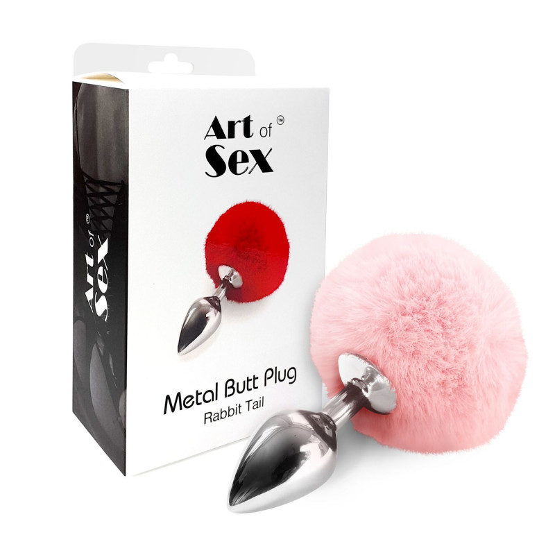 Упаковка анальної пробки Art of Sex Rabbit Tail Soft pink, демонструє елегантний стиль бренду.