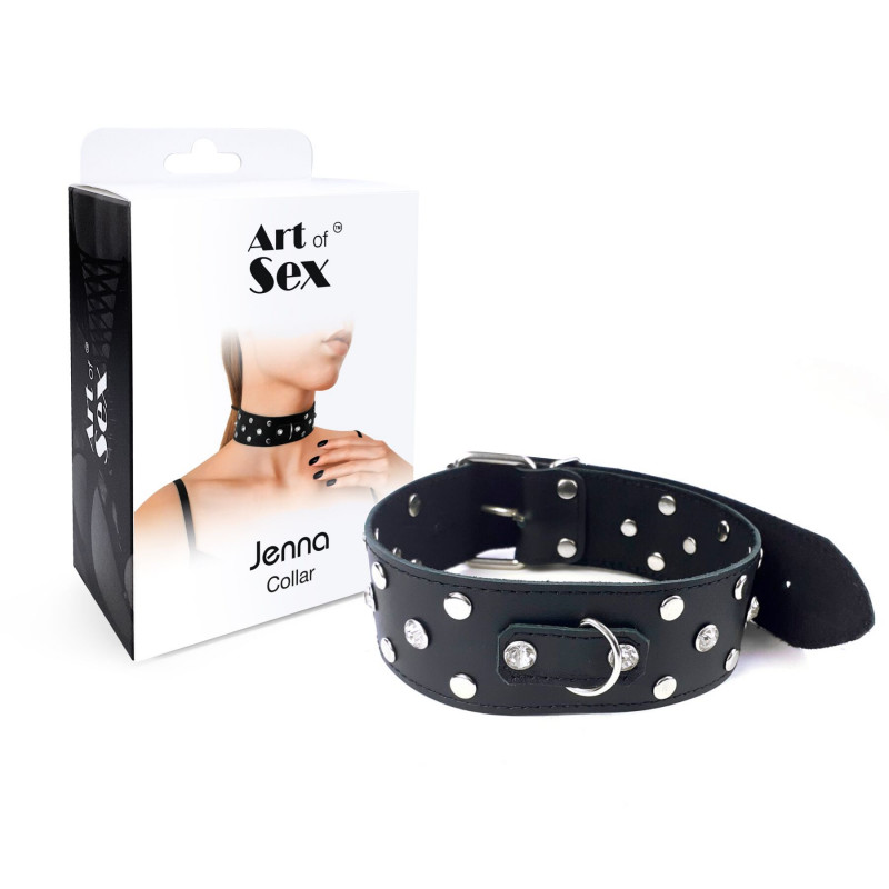 Елегантна упаковка нашийника Art of Sex Jenna Collar, чорний колір, ідеально для подарунка