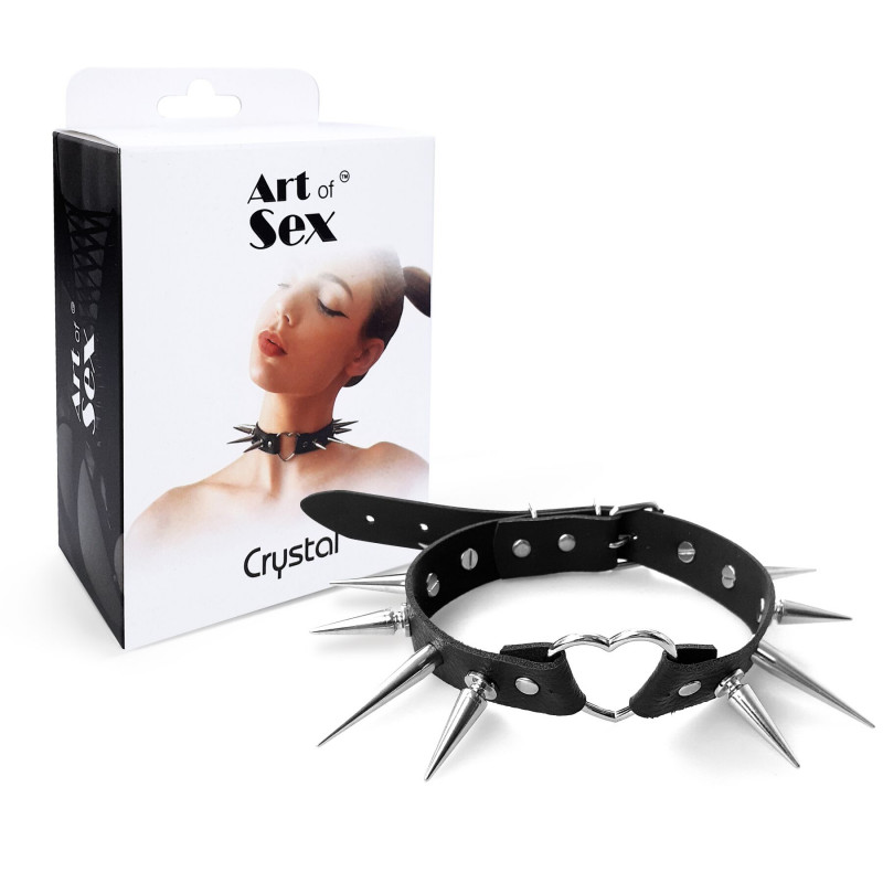Упаковка чокера Art of Sex Серце з шипами Crystal, чорний