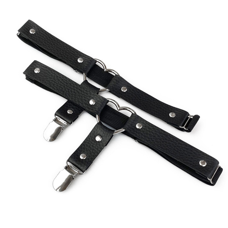 Гартери Art of Sex Paula з натуральної шкіри, текстура матеріалу, крупний план