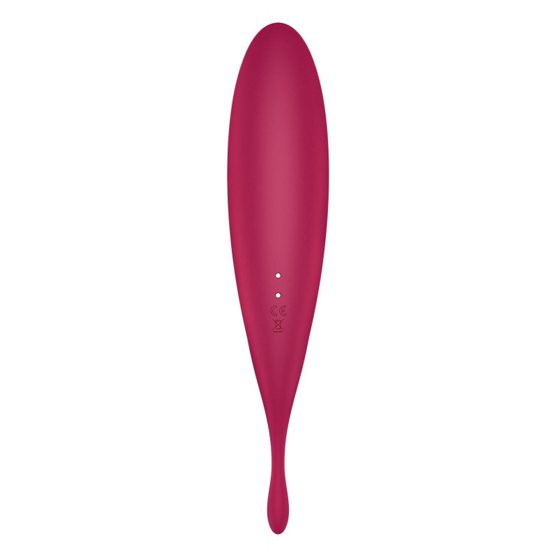 Близький план вакуумної насадки Satisfyer Twirling Pro+ dark red, текстура матеріалу