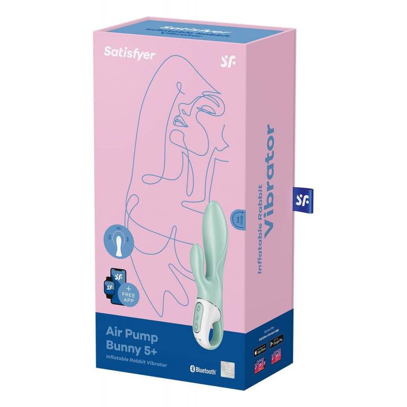 Вібратор-кролик Satisfyer Air Pump Bunny 5+ надувний у дії, демонструє режими вібрації