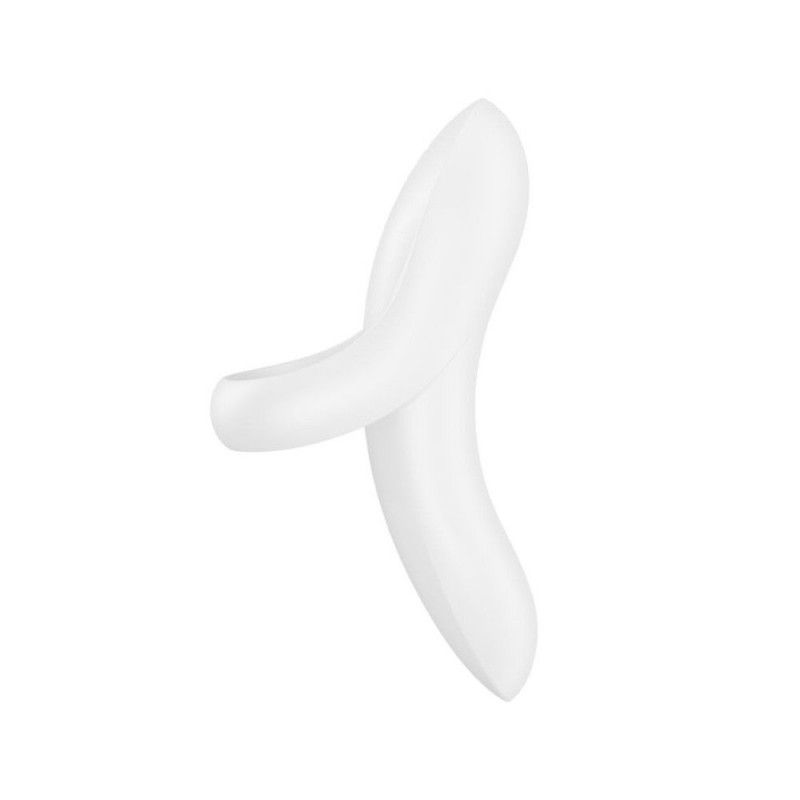 Satisfyer Bold Lover White, вібратор на палець, вид збоку, демонстрація гнучкості