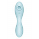 Satisfyer Curvy Trinity 5 Blue, вид збоку, демонструє ергономічну форму та інтуїтивно зрозумілі кнопки керування