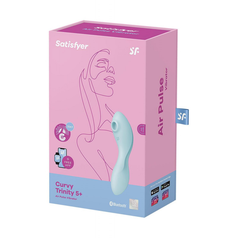 Satisfyer Curvy Trinity 5 Blue: Зображення стимулятора в дії, що передає відчуття та переваги використання