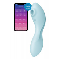 Вакуумний смарт-стимулятор Satisfyer Curvy Trinity 5 Blue з вібрацією та керуванням зі смартфона