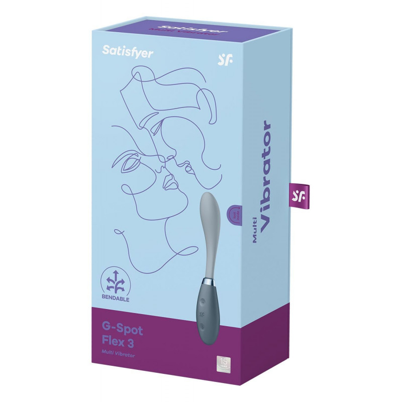 Вібратор Satisfyer G-Spot Flex 3 Grey: демонстрація гнучкості стовбура