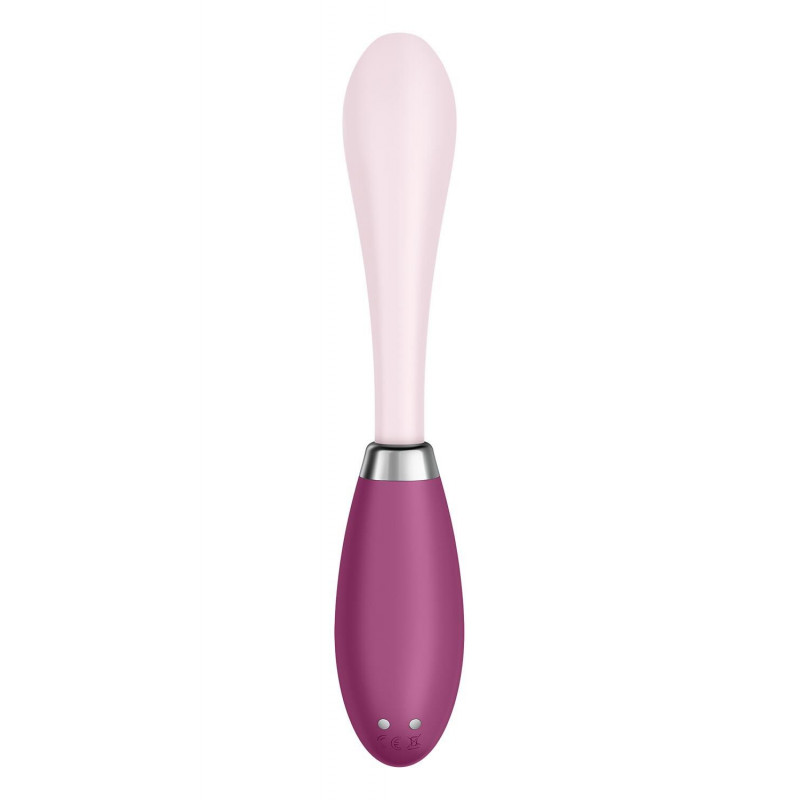 Задня частина вібратора Satisfyer G-Spot Flex 3 Red, що показує елементи керування та місце для зарядки, підкреслюючи функціональність