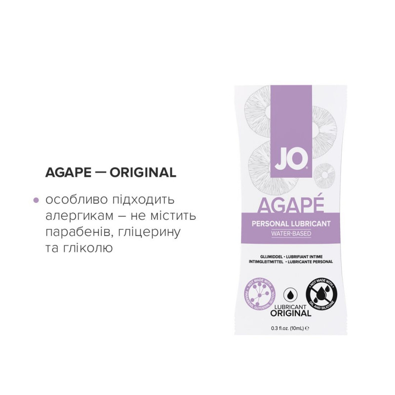 Детальний вигляд упаковки набору лубрикантів JO Four Play