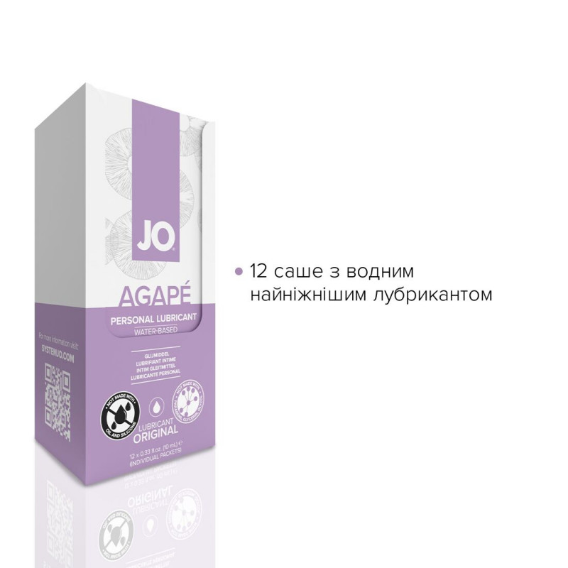 JO Agape Lubricant - пляшечка з лубрикантом, вид збоку, текстура
