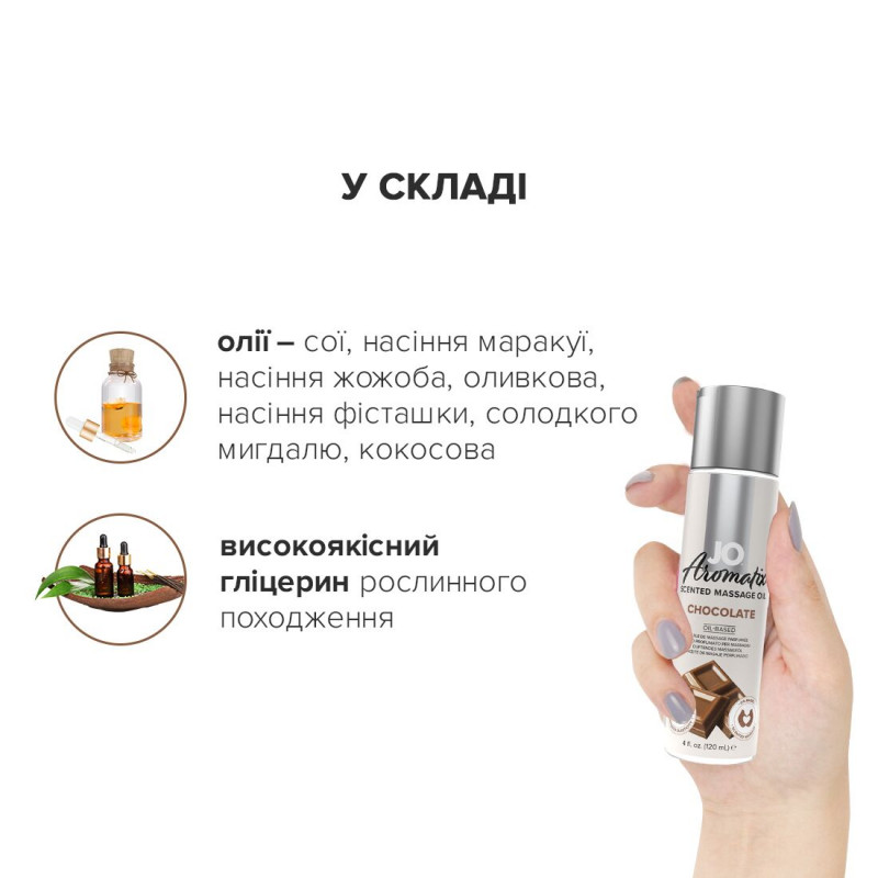 Масажна олія JO Aromatix Massage Oil Chocolate 120 мл - упаковка