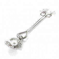 Затискач для клітора Art of Sex Margie, Срібло з перлиною, мушлею та кристалами — Keks-Hub