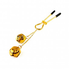 Затискач для клітора Art of Sex Beverly з бубонцями, Золото — Keks-Hub