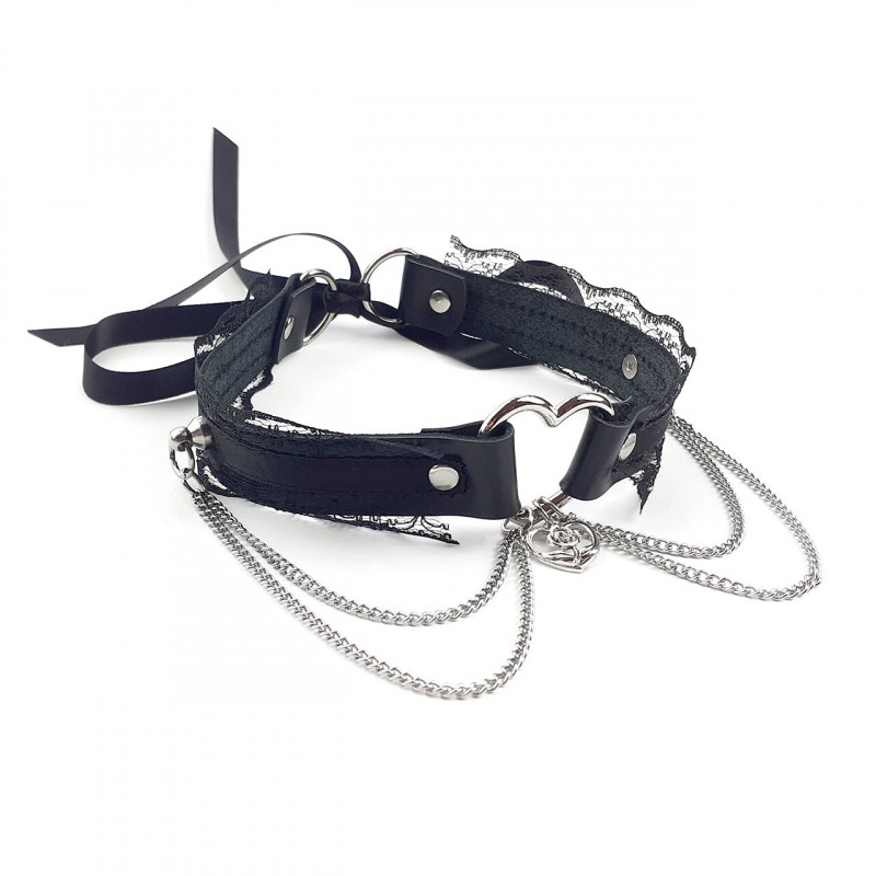 Сексуальний чокер Art of Sex - Karen, вид збоку, підкреслює його елегантність та посадку на шиї